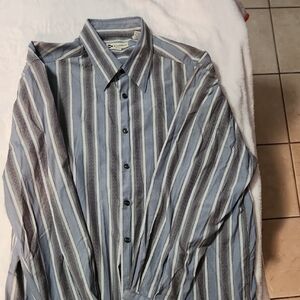 Classic Blue Striped Men's Button Down Shirt